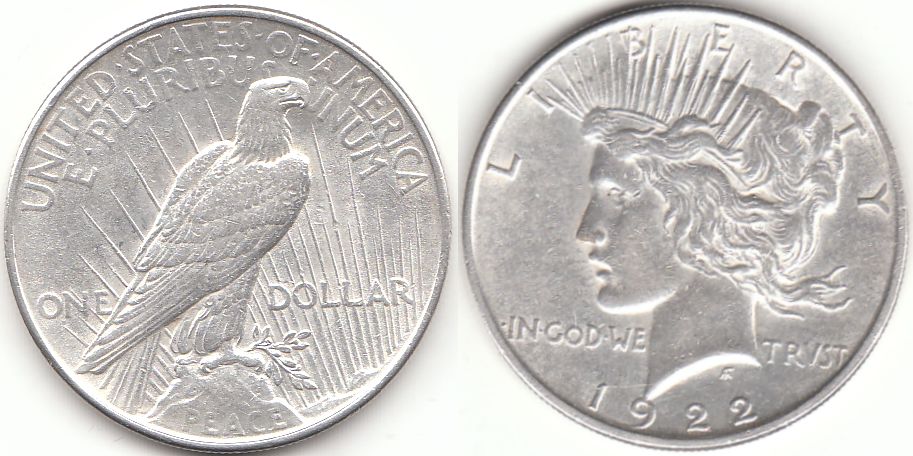 1 Dollar USA 1922 – Peace Dollar – Silbermünze