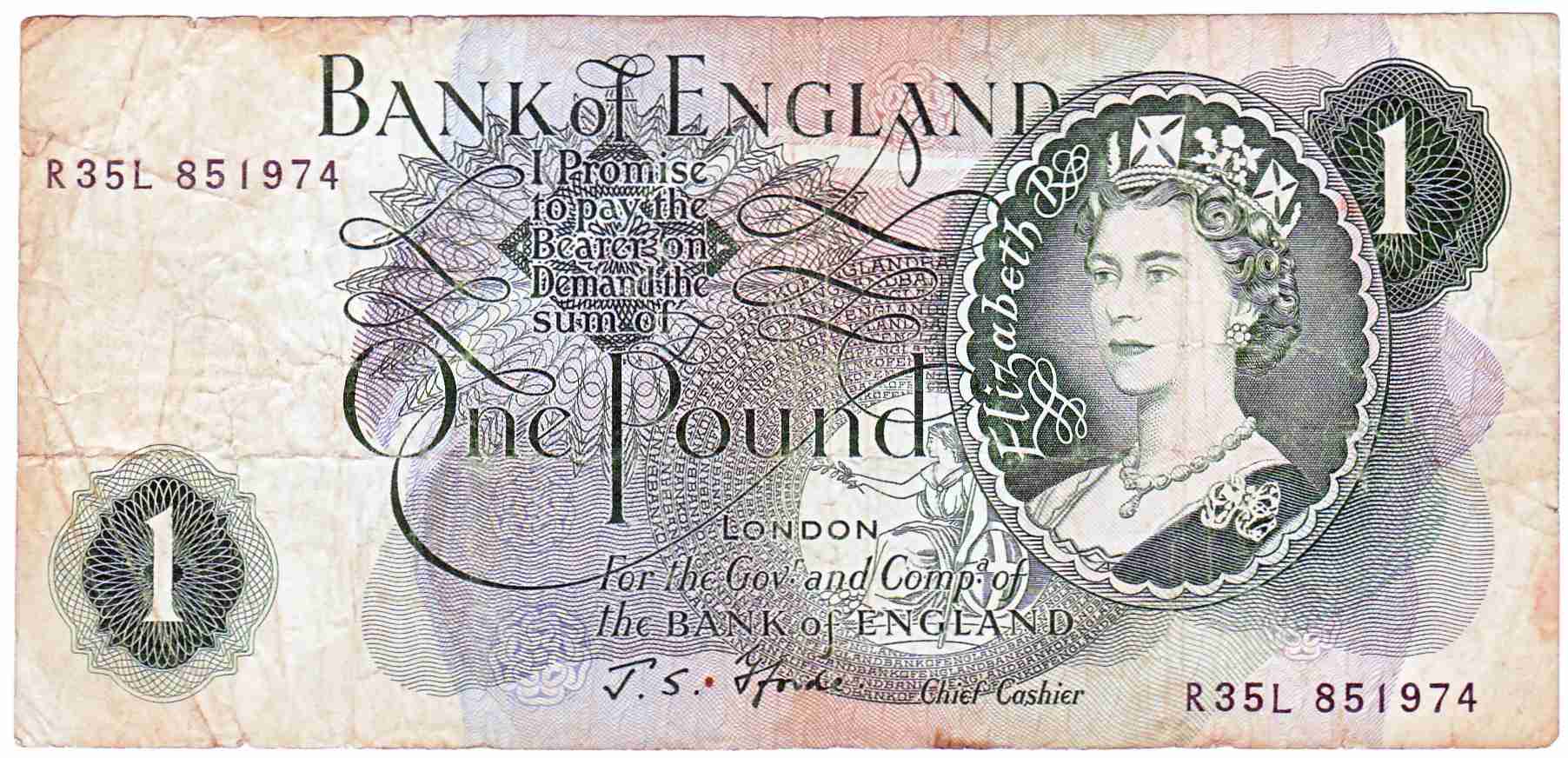 1 Pound Banknote - Series-C F