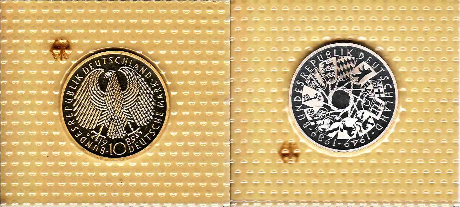 10 DM Gedenkmünze 1989 G 40 Jahre Bundesrepublik Deutschland PP
