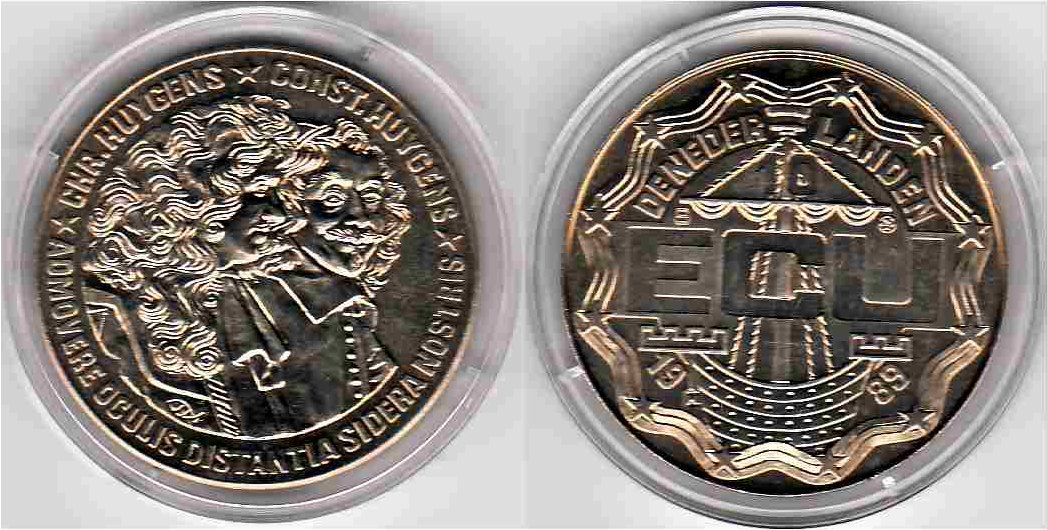 10 ECU Niederlande 1989 Christian und Constantijn Huygens – ST