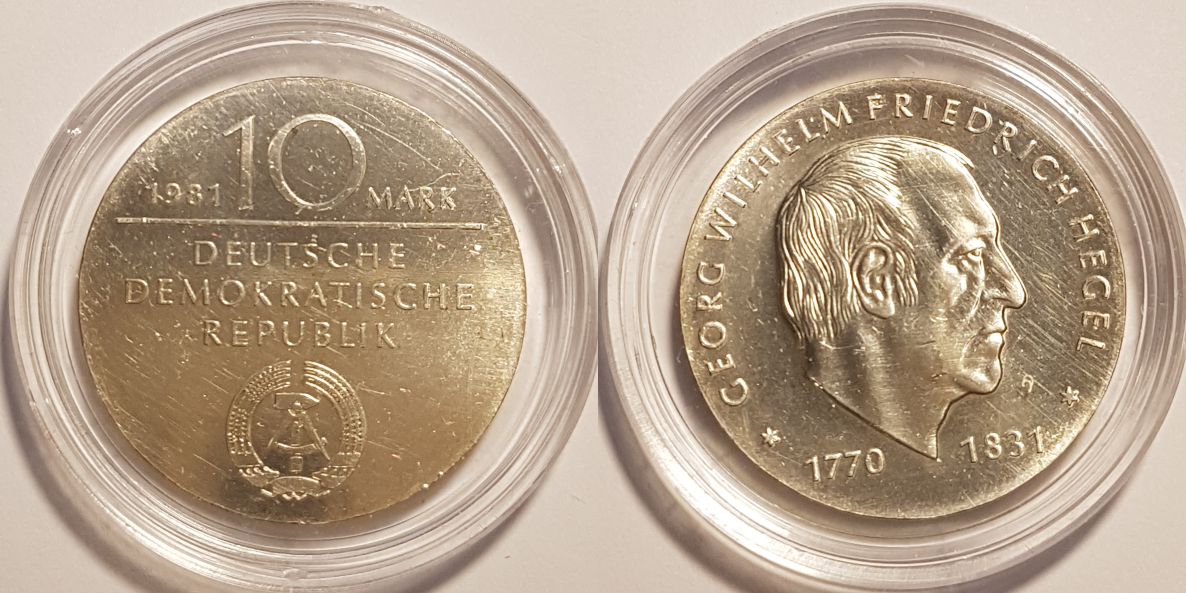 10 Mark DDR Gedenkmünze 1970 A 200. Geburtstag Georg Wilhelm Friedrich Hegel ST