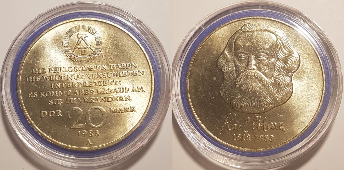 20 Mark DDR Gedenkmünze 1983 A 100. Todestag Karl Marx ST