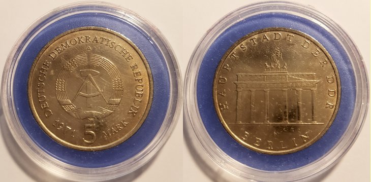5 Mark DDR Gedenkmünze 1971 A Berlin – Hauptstadt der DDR ST