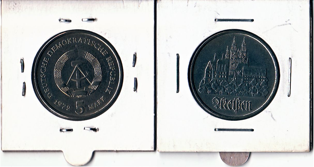 5 Mark DDR Gedenkmünze 1972 A Stadt Meissen – Albrechtsburg und Dom ST