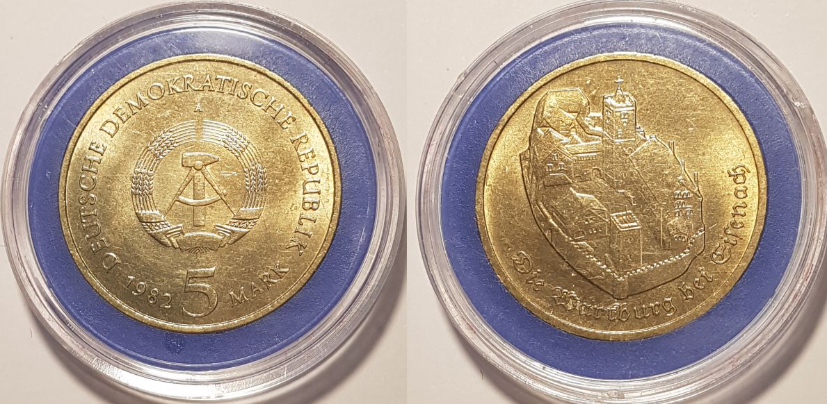5 Mark DDR Gedenkmünze 1984 A Die Wartburg bei Eisenach ST