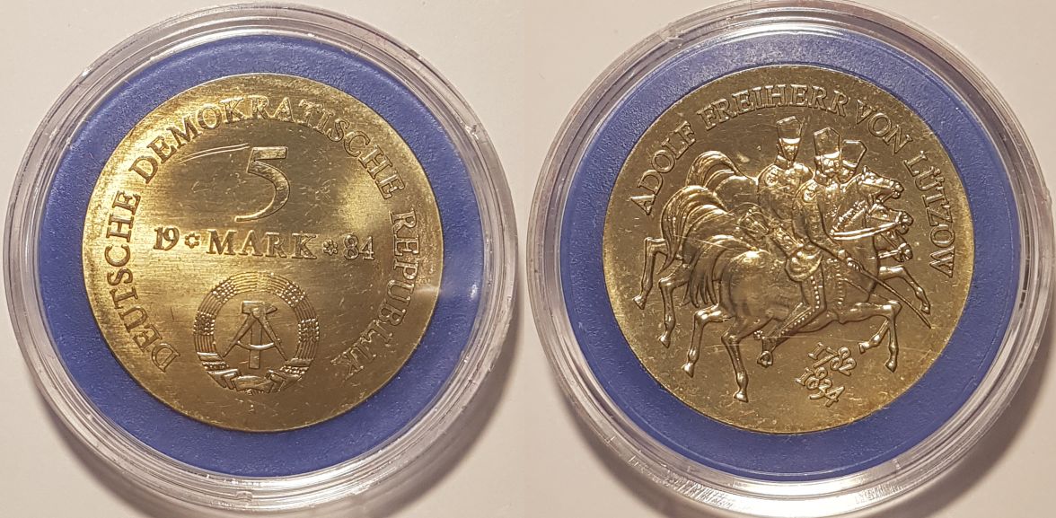 5 Mark DDR Gedenkmünze 1984 A 200. Geburtstag Adolf Freiherr von Lützow ST