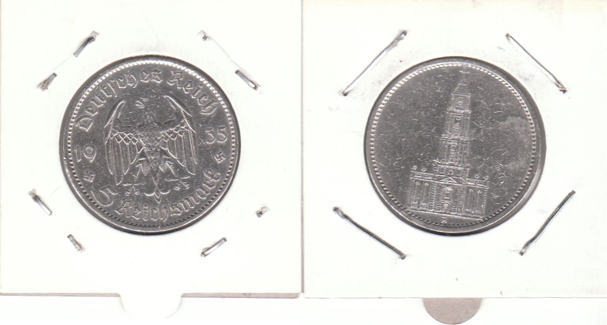 5 Reichsmark Deutsches Reich 1935 Garnisonkirche Potsdam A